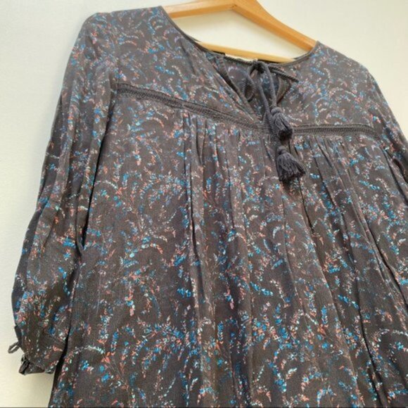 Ba&sh Esra Carbon Floral‎ Tassel Swing Dress US 6 (1) - Picture 4 of 7